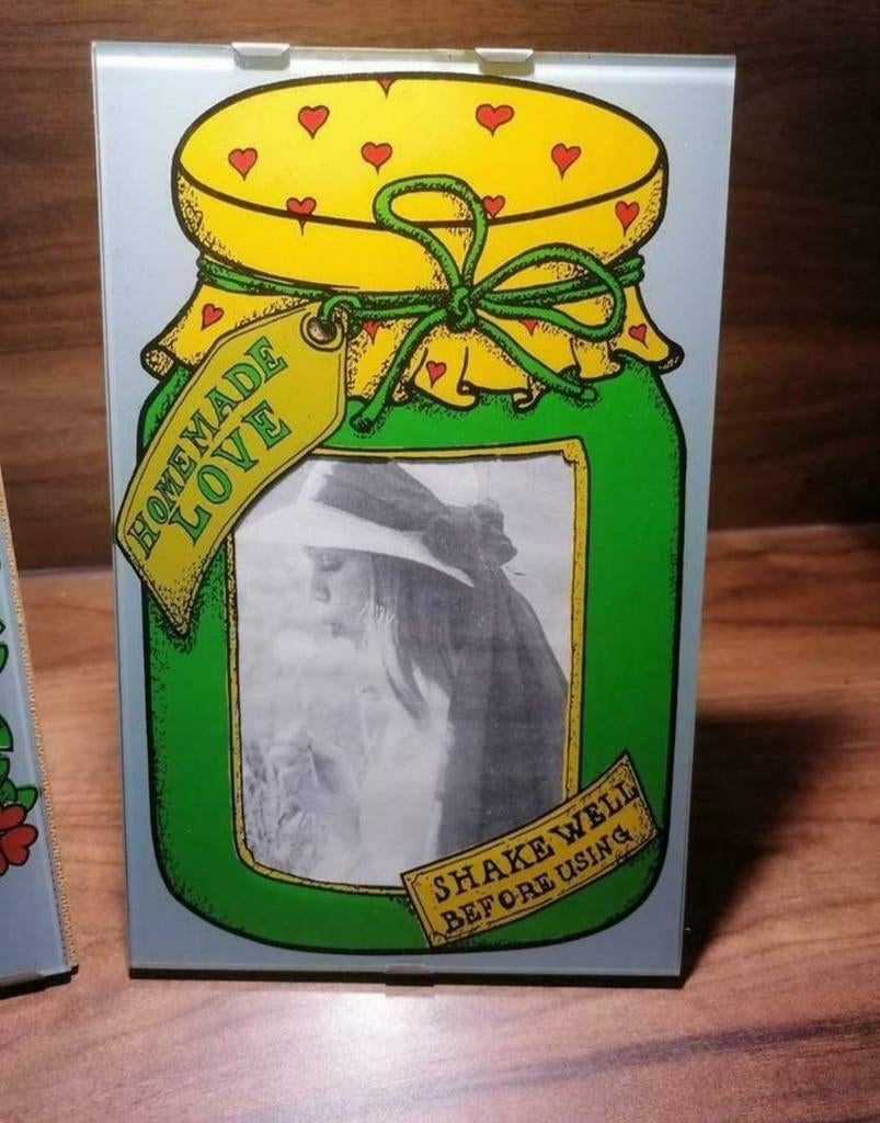 Leuke vintage glazen fotolijst uit de jaren 80. Perfect nog, Ophalen of Verzenden, Zo goed als nieuw, Overige materialen