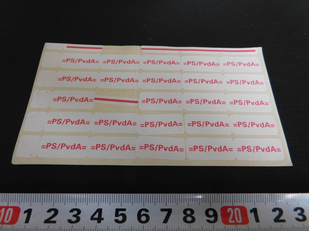 sticker set =PS/PvdA= *, Verzamelen, Stickers, Ophalen, Zo goed als nieuw