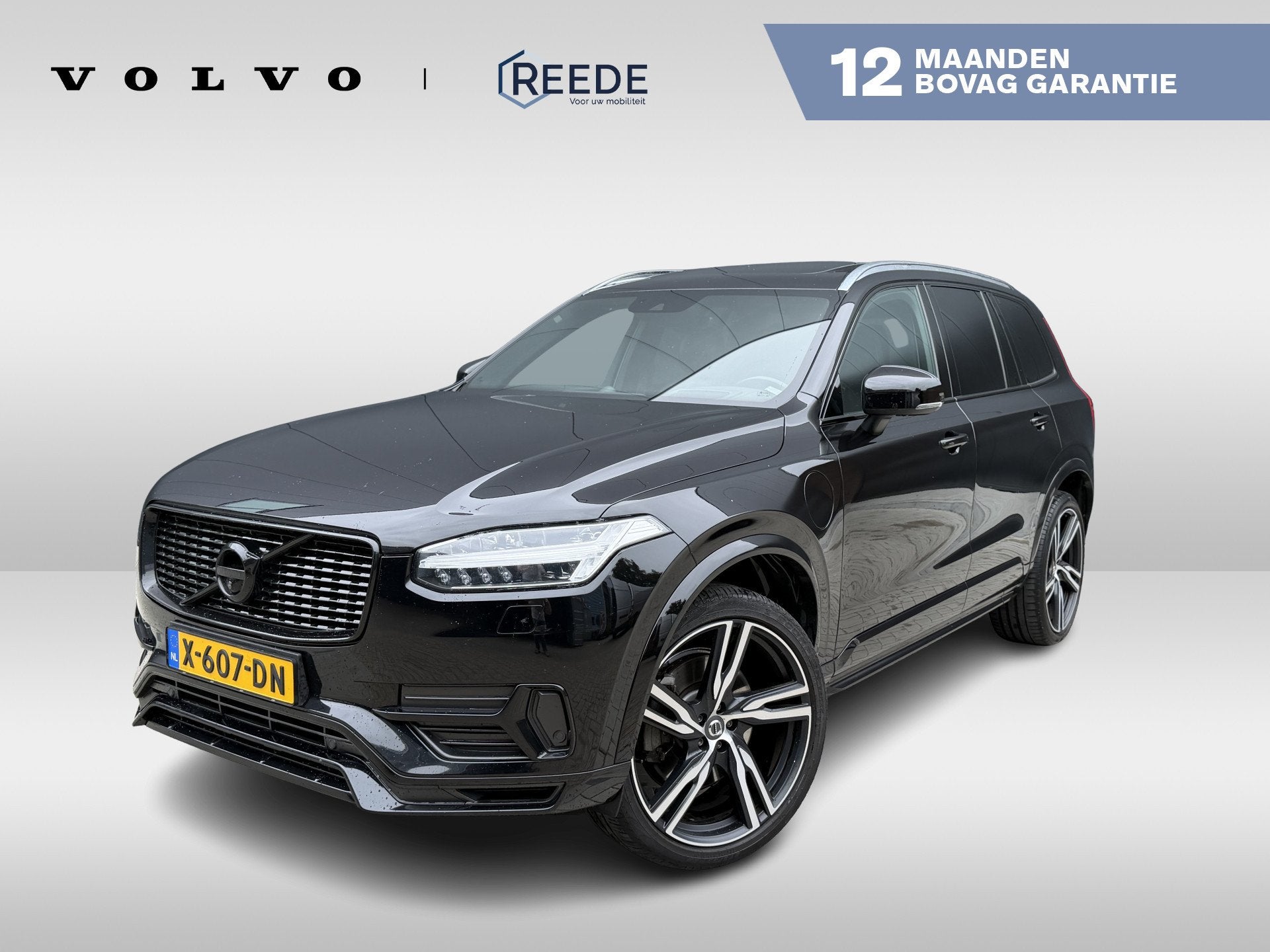 Volvo XC90 2.0 T8 Twin Engine AWD R-Design | Luchtvering | 3, Auto's, 12 maanden, Gebruikt, 7 stoelen, Zwart