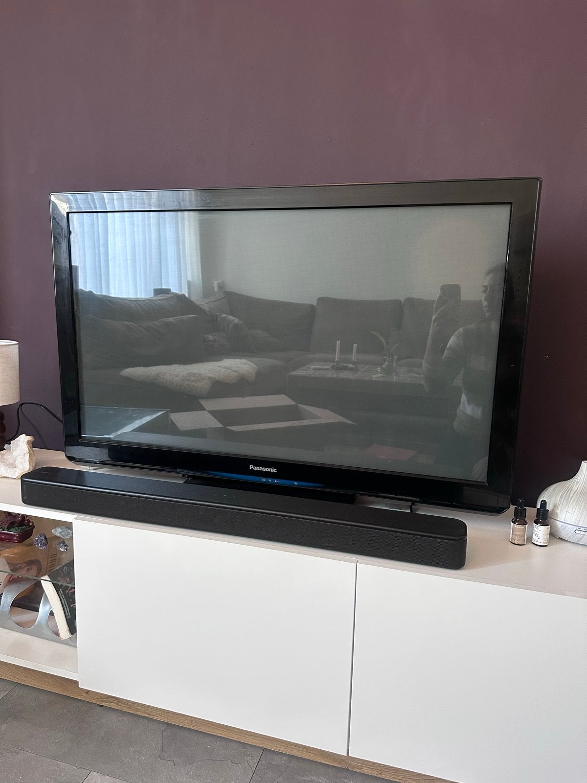 Panasonic TV met afstandsbediening , zwart, Ophalen, Gebruikt, 100 cm of meer, Panasonic