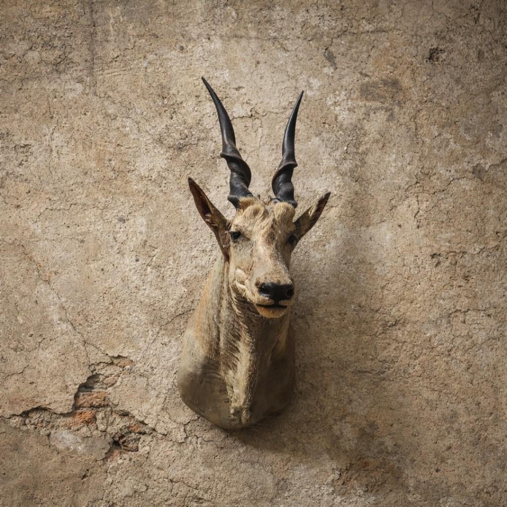 Opgezette kop van een elandantilope, Ophalen of Verzenden