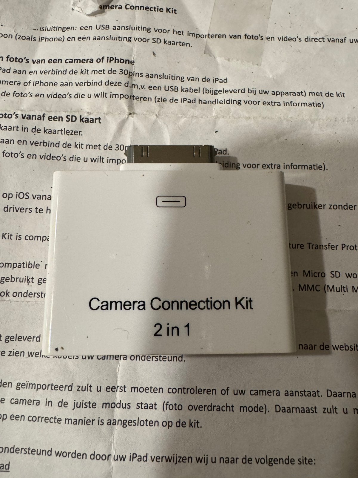 Camera Connection Kit 2-in-1, Apple iPad, Wit, 128 GB, Ophalen
