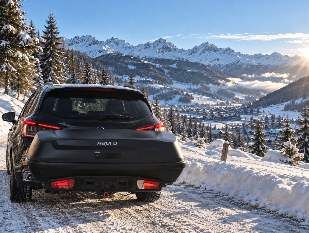 Trekhaakkoffer huren wintersport–Hapro Boxer L 420L– Helmond, Ophalen, Zo goed als nieuw