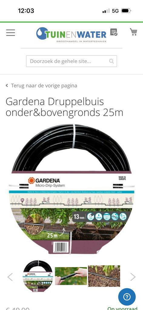 Gardena druppelslang nieuw, Tuin en Terras, Druppelsystemen, Nieuw, Ophalen
