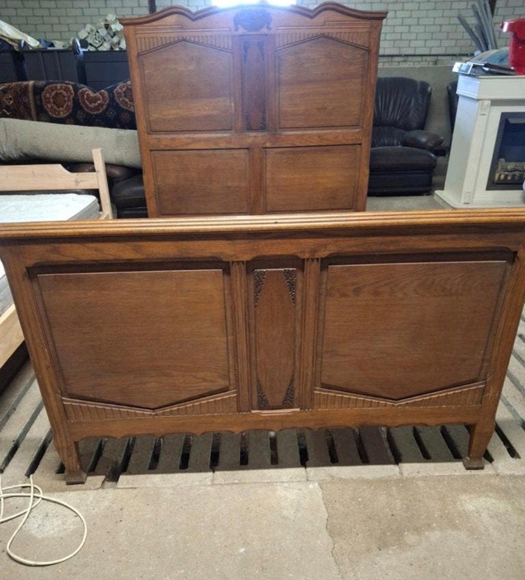 Antiek twijfelaar bed (excl. spiraal/lattenbodem), Ophalen