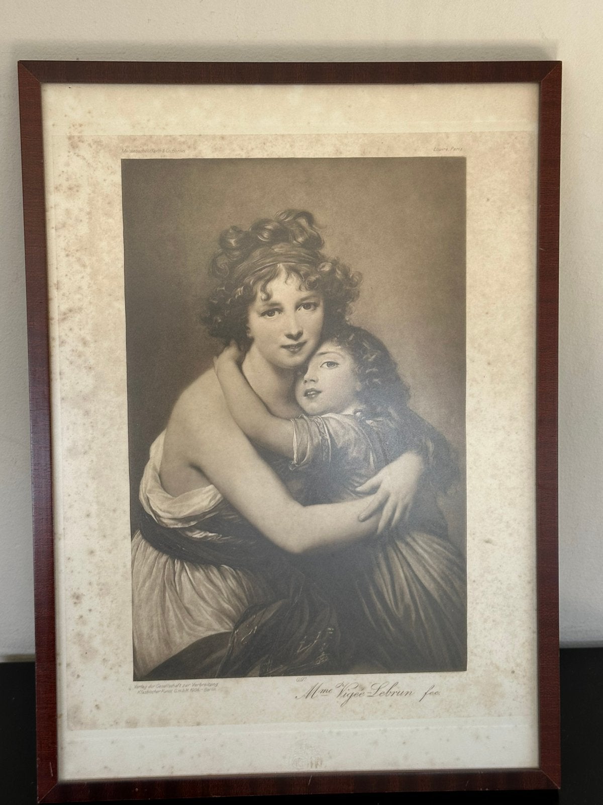 1904 Frankrijk Mme Vigee Lebrun dochter gravure schilderij, Antiek en Kunst, Ophalen of Verzenden