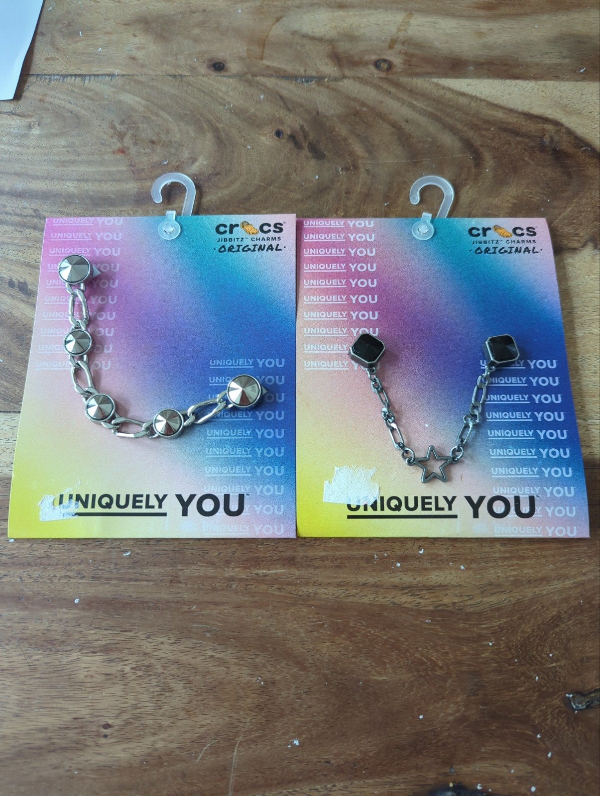 Crocs Jibbitz bedels - Zilverkleurige ketting met steentjes, Ophalen of Verzenden