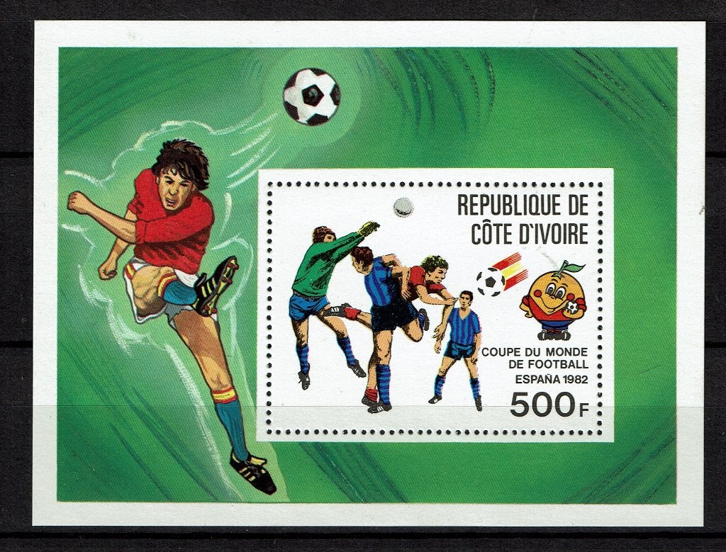 IVOORKUST 1981 PF BLOK VOETBAL SPORT SOCCER, Ophalen of Verzenden, Postfris, Sport