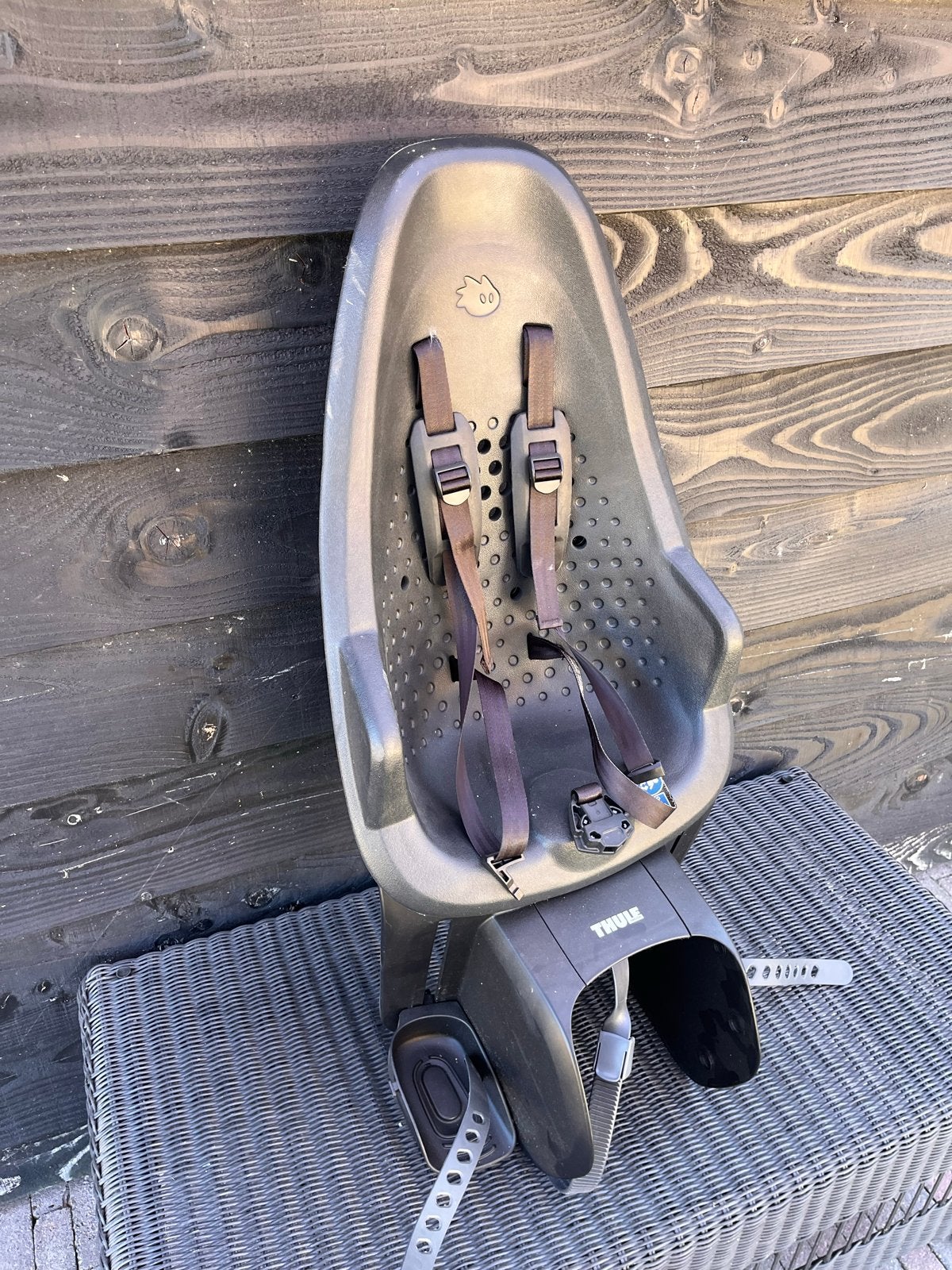 Thule Yepp fietsstoeltje met regenhoes, Fietsen en Brommers, Ophalen, Achterzitje, 9 t/m 18 kg, Gebruikt