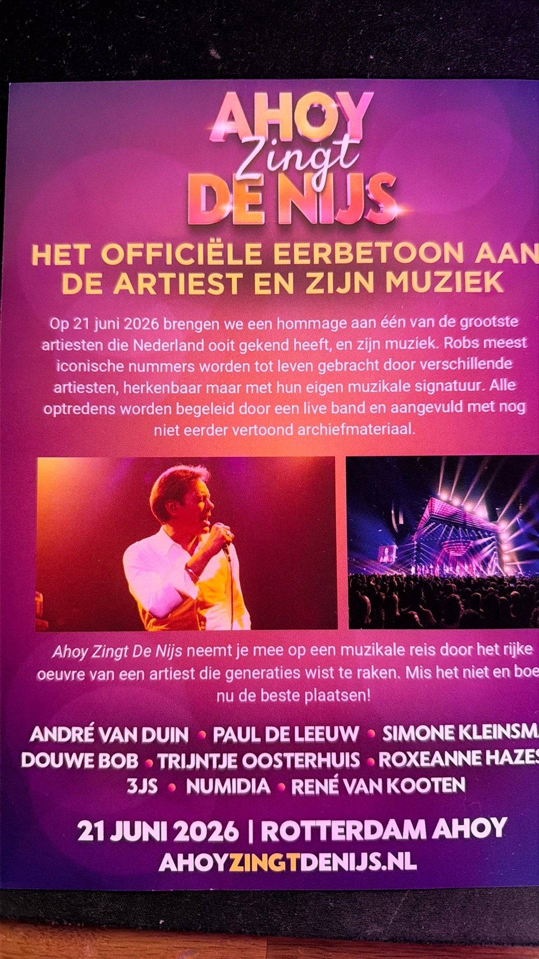 4x Ahoy zingt de nijs tickets, Tickets en Kaartjes, Drie personen of meer
