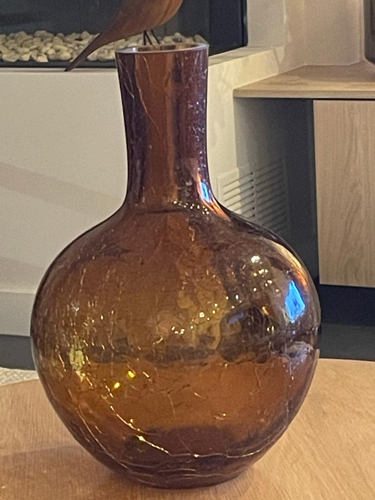 Pols Potten Ball Vaas S 32 cm - Amber Glas, Overige kleuren, Nieuw, Ophalen of Verzenden, Glas
