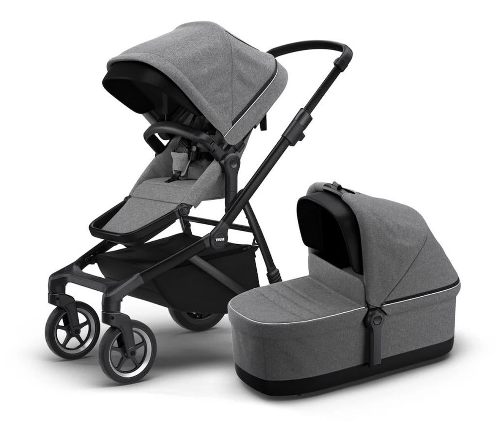 Complete Thule Sleek Duowagen + Wieg en Adapter, Duowagen, Zo goed als nieuw, Combiwagen, Ophalen