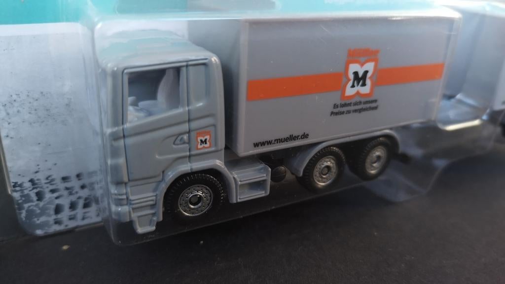Scania Müller Germany Werbe  Siku 1694 Pol, Schlittenbacherstrasse 60 Lüdenscheid Germany, Verzenden, Nieuw, Bus of Vrachtwagen