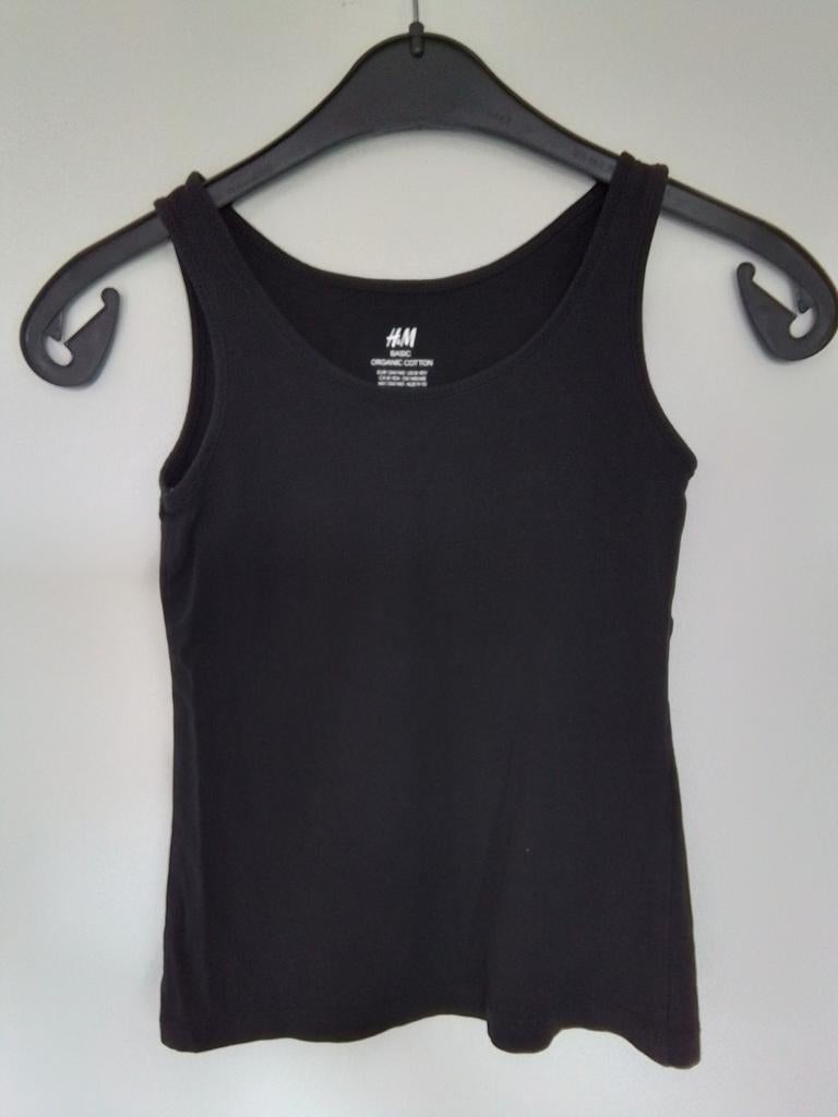 Zwart topje mt 134-140, Meisje, H&M, Ophalen of Verzenden, Zo goed als nieuw