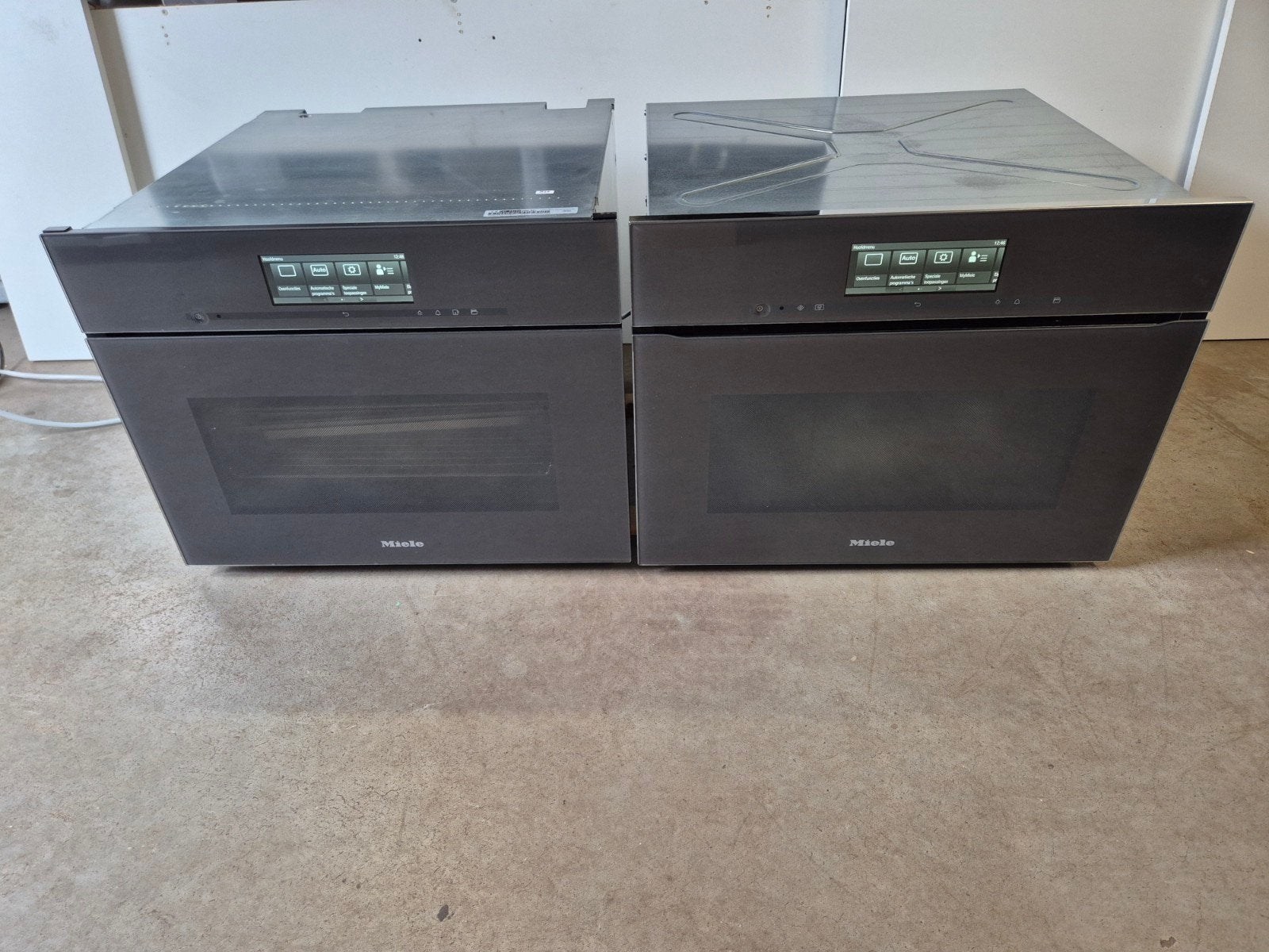 GREEPLOOS! Miele oven set: combi magnetron + stoom-bak oven, Ophalen, 45 tot 50 cm, Hete lucht, Inbouw
