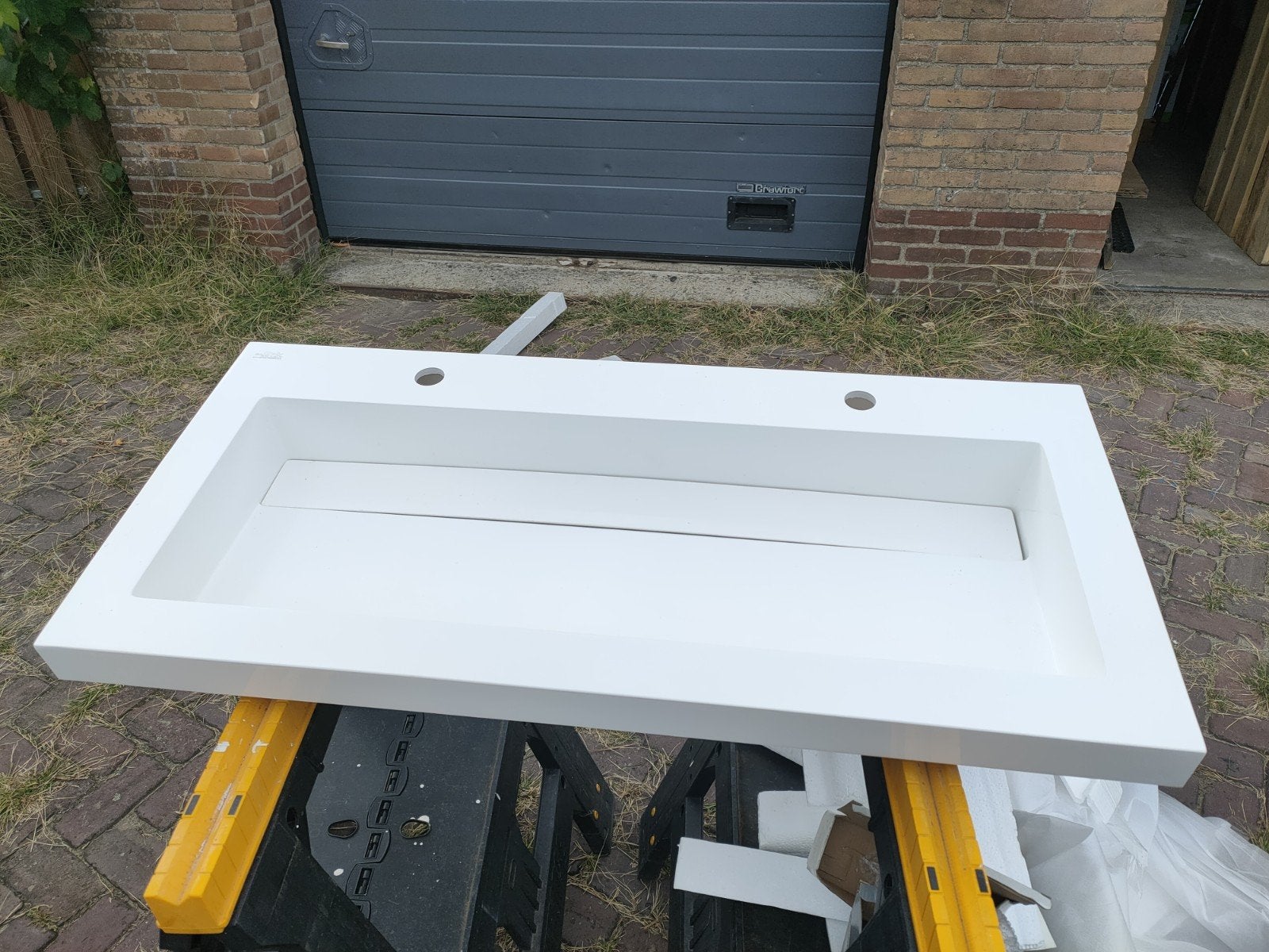 dubbele wasbak 100 cm NIEUW, Ophalen of Verzenden, Nieuw, Douche