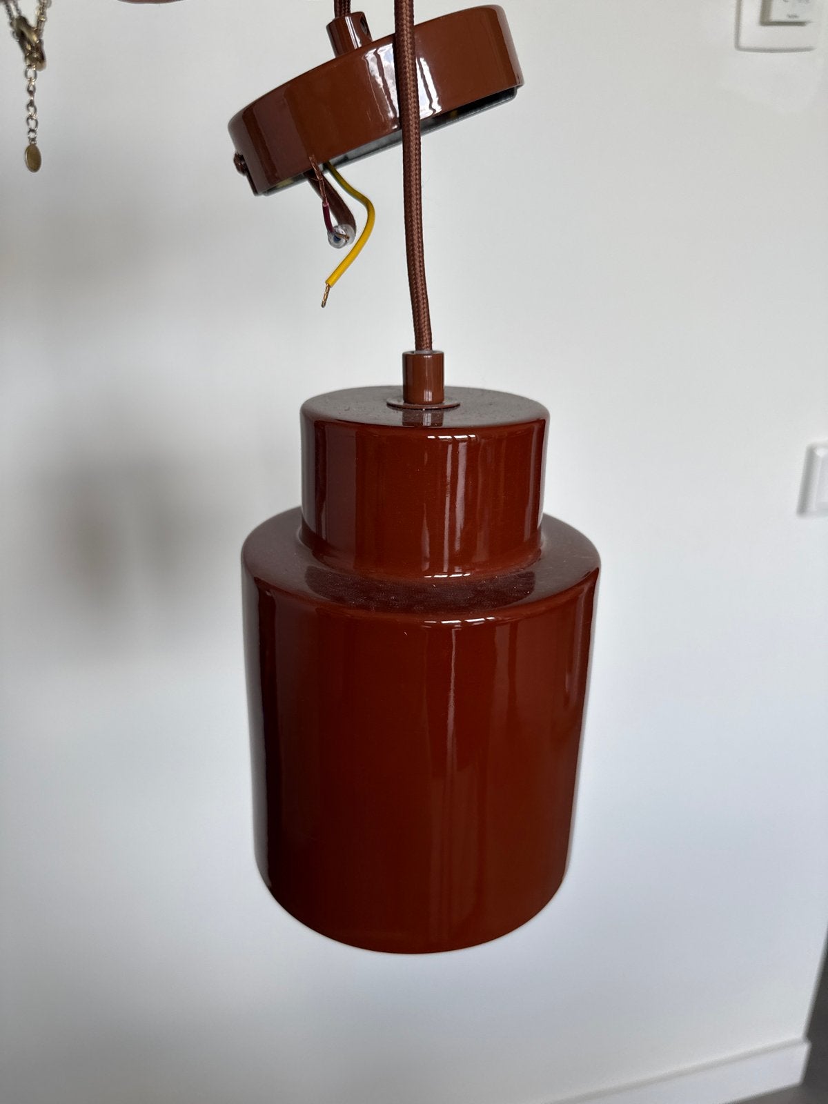 Karwei Sara Hanglamp - Brique (3 stuks) nieuw in doos, Ophalen of Verzenden, Nieuw, Keramiek, E27 (groot)