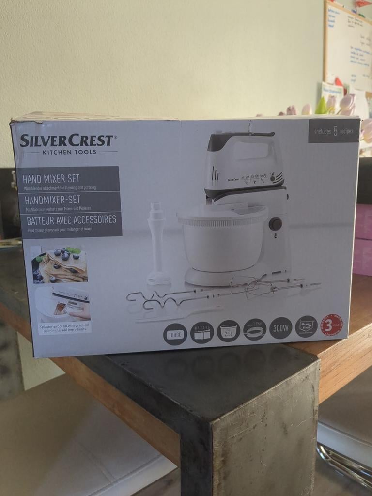 Nieuw SilverCrest Handmixer Set met Kom en Accessoires, Witgoed en Apparatuur, Keukenmixers, 2 tot 3 liter, Ophalen of Verzenden