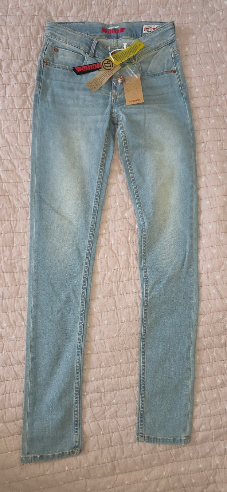 Vingino jeans maat 158 flex fit stretch (super skinny), Kinderen en Baby's, Broek, Meisje, Nieuw, Ophalen of Verzenden