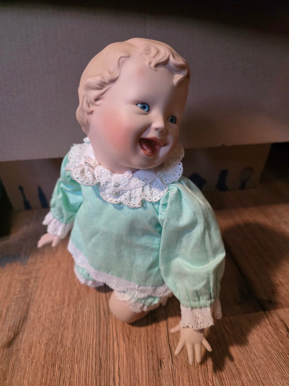 Vintage Porseleinen Babypop "Jessica" – Yolanda Bello, Ophalen of Verzenden, Zo goed als nieuw, Babypop