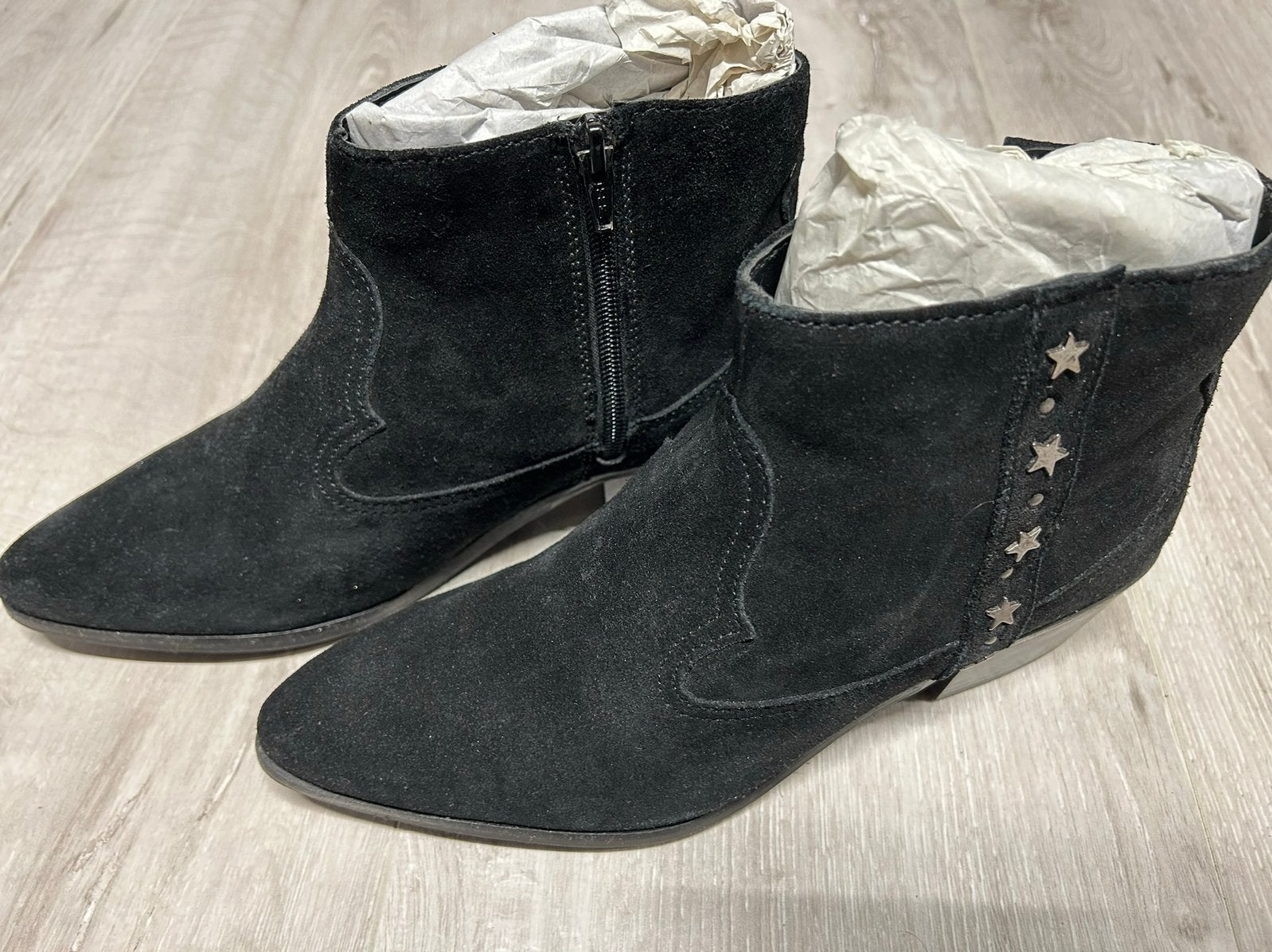 Apolina suede enkellaarsjes nieuw, Ophalen, Zwart, Lage of Enkellaarzen, Nieuw
