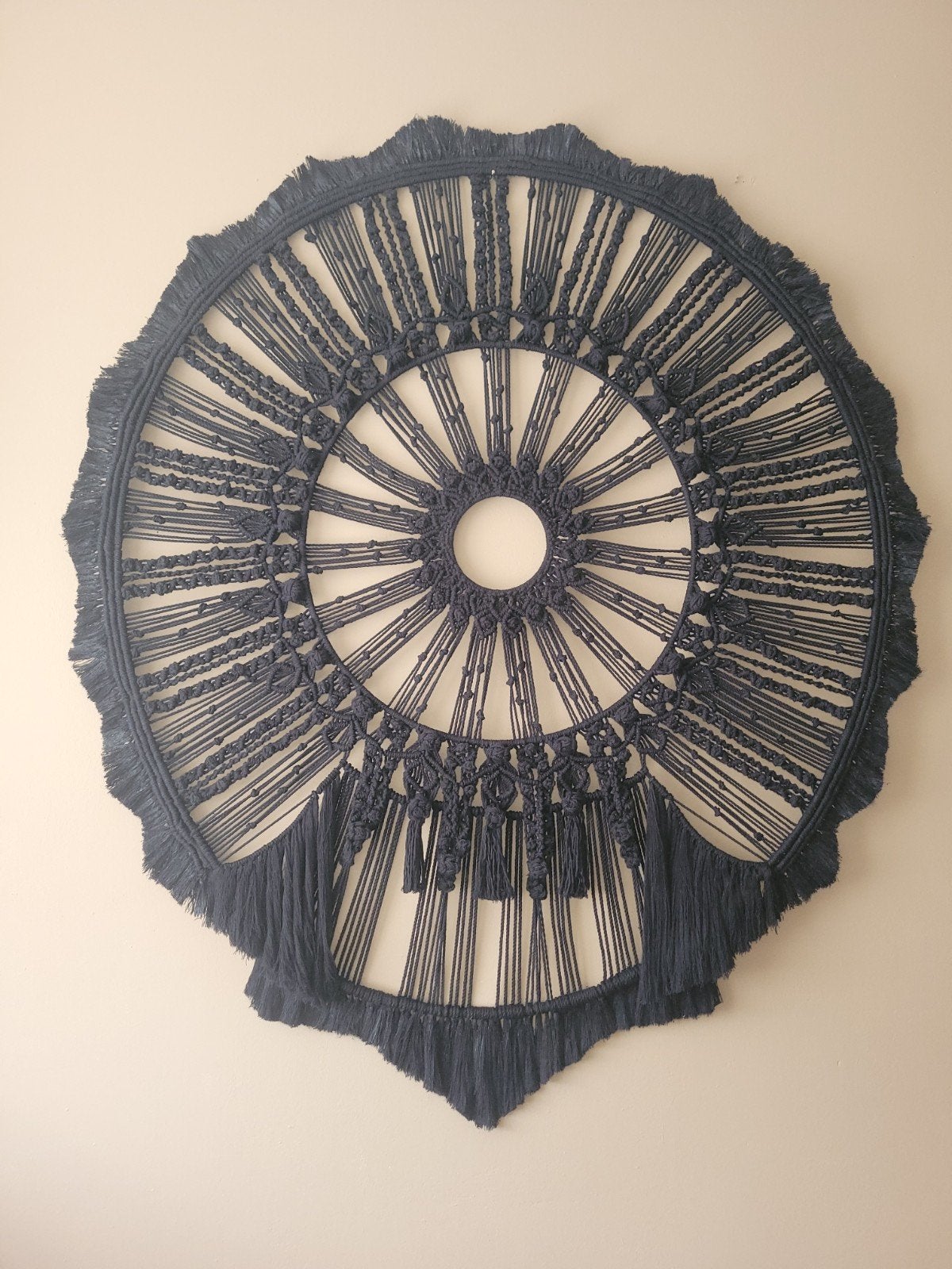 Handgemaakte Macrame Mandala Wandhanger - Boho Stijl, Ophalen, Nieuw