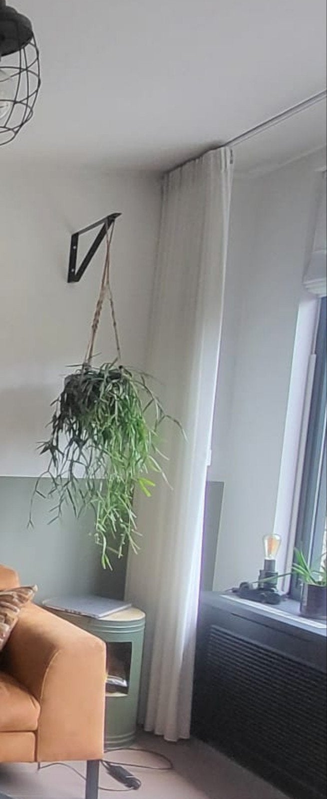 Off-white inbetween gordijnen met retourplooi - 2 stuks, Huis en Inrichting, Stoffering | Gordijnen en Lamellen, Ophalen