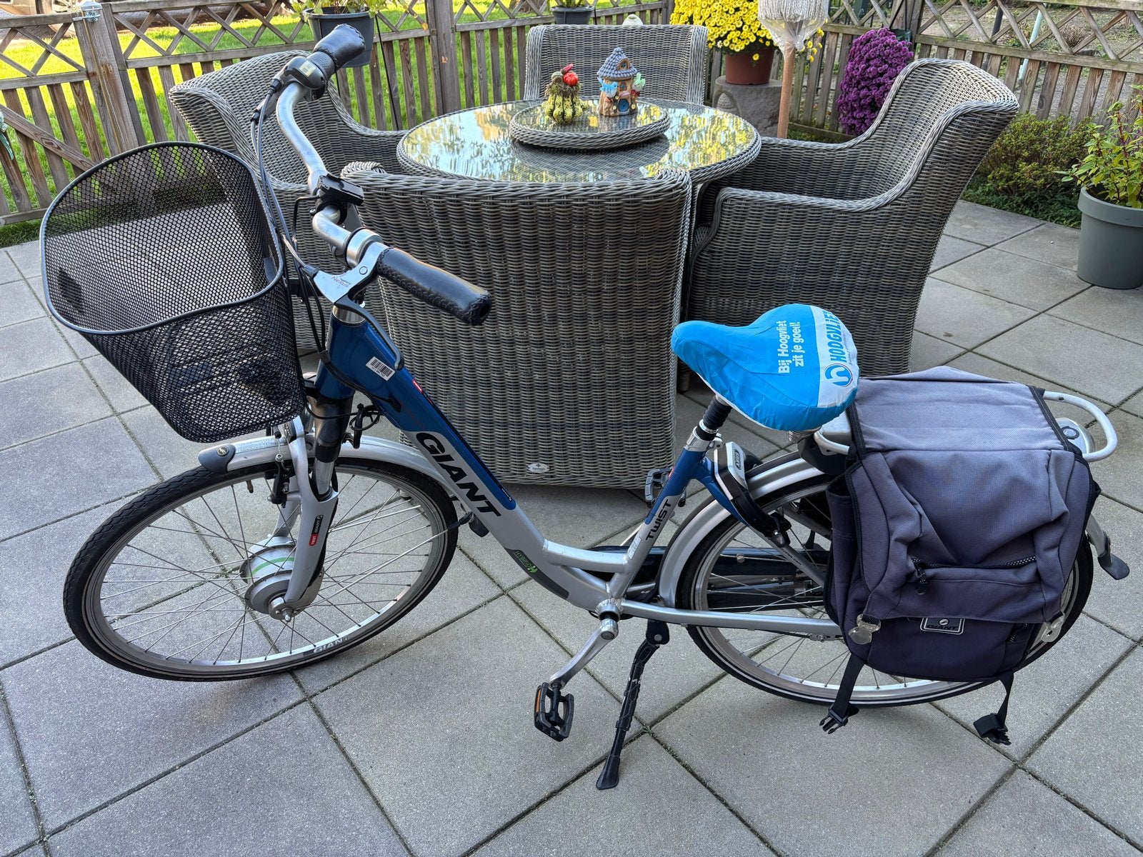 Giant Twist Go Double elektrische fiets - Blauw/Zilver, Ophalen, Minder dan 30 km per accu, Gebruikt, Giant