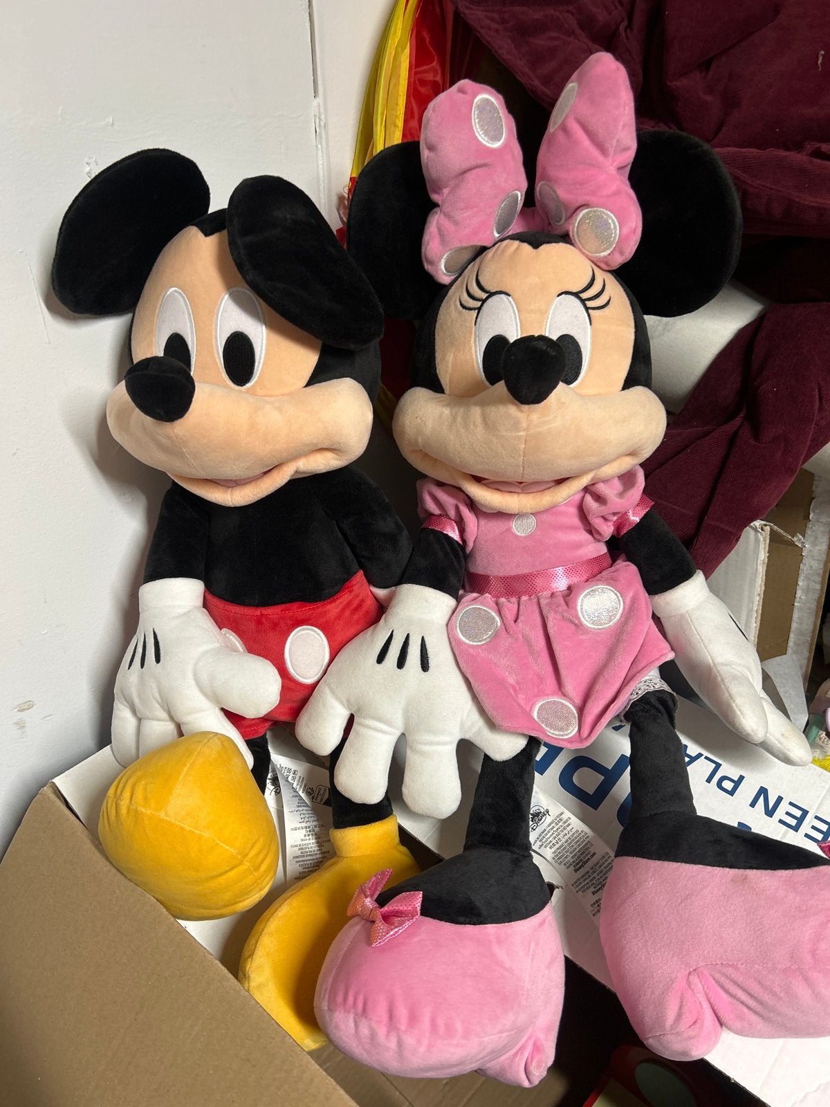 Echte Mickey en Minnie Mouse knuffels, Ophalen of Verzenden, Mickey Mouse, Gebruikt, Knuffel