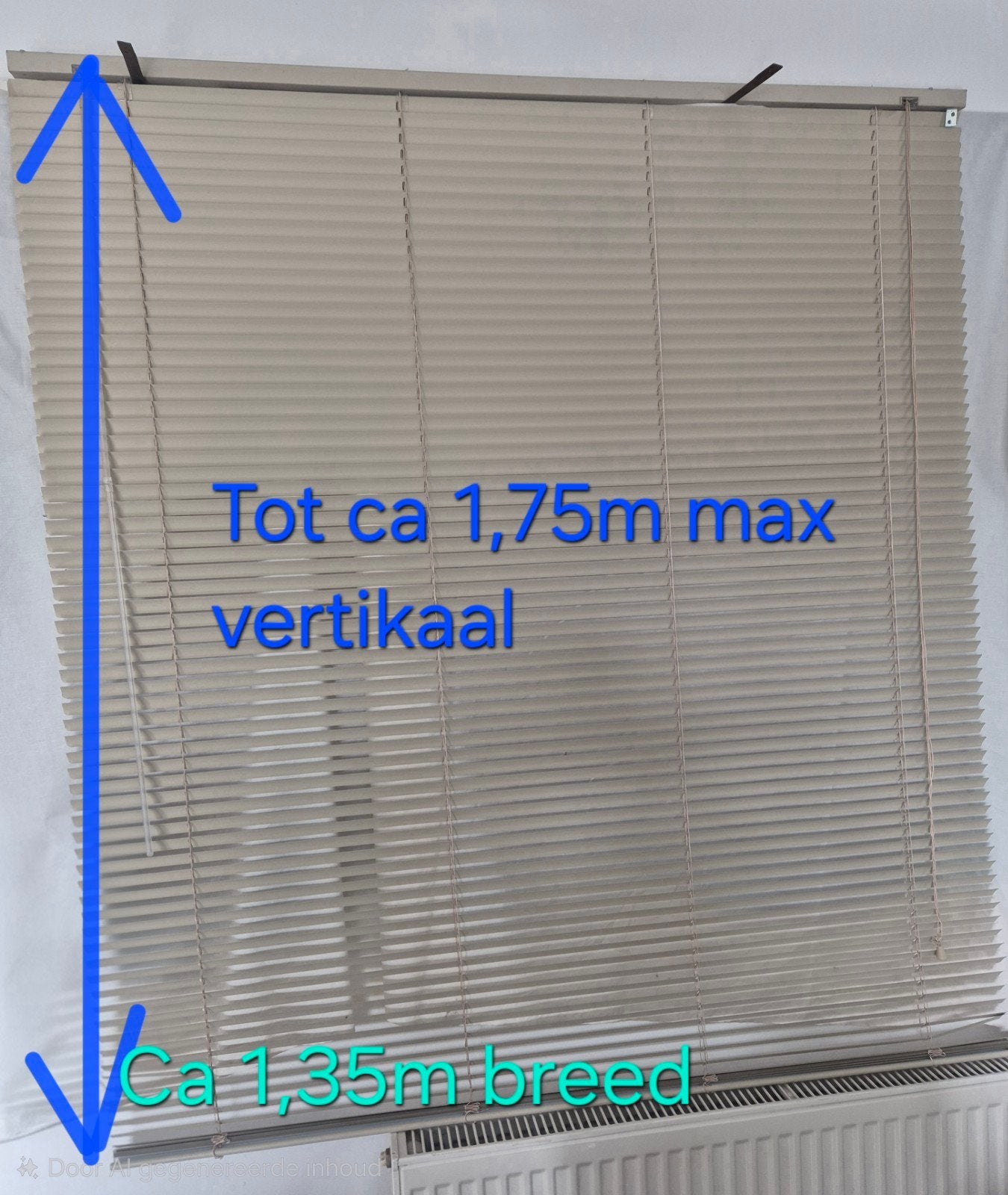 Jaloezieën 135x175cm - Gebruikt maar in goede staat, Ophalen of Verzenden, Gebruikt, Beige, Jaloezie