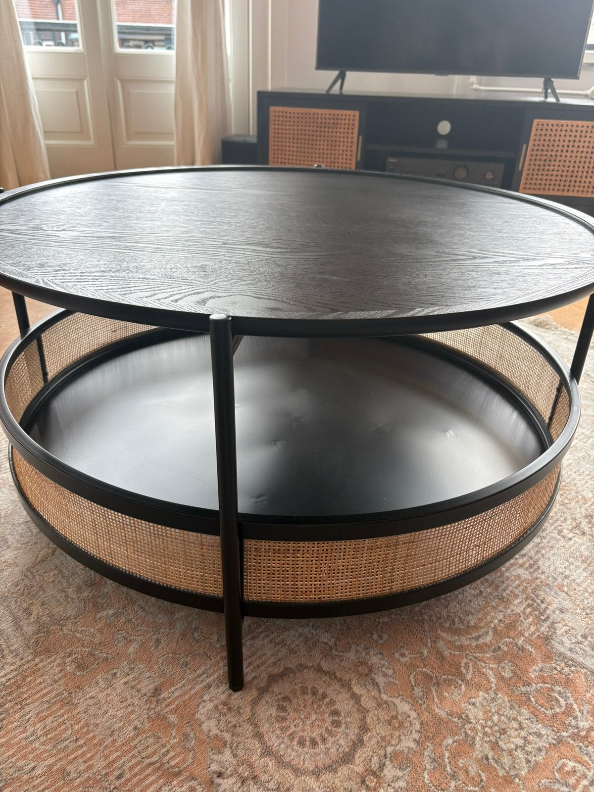 Set - Rotan TV-meubel & Salontafel, Ophalen, 50 tot 100 cm, Zo goed als nieuw, Minder dan 50 cm