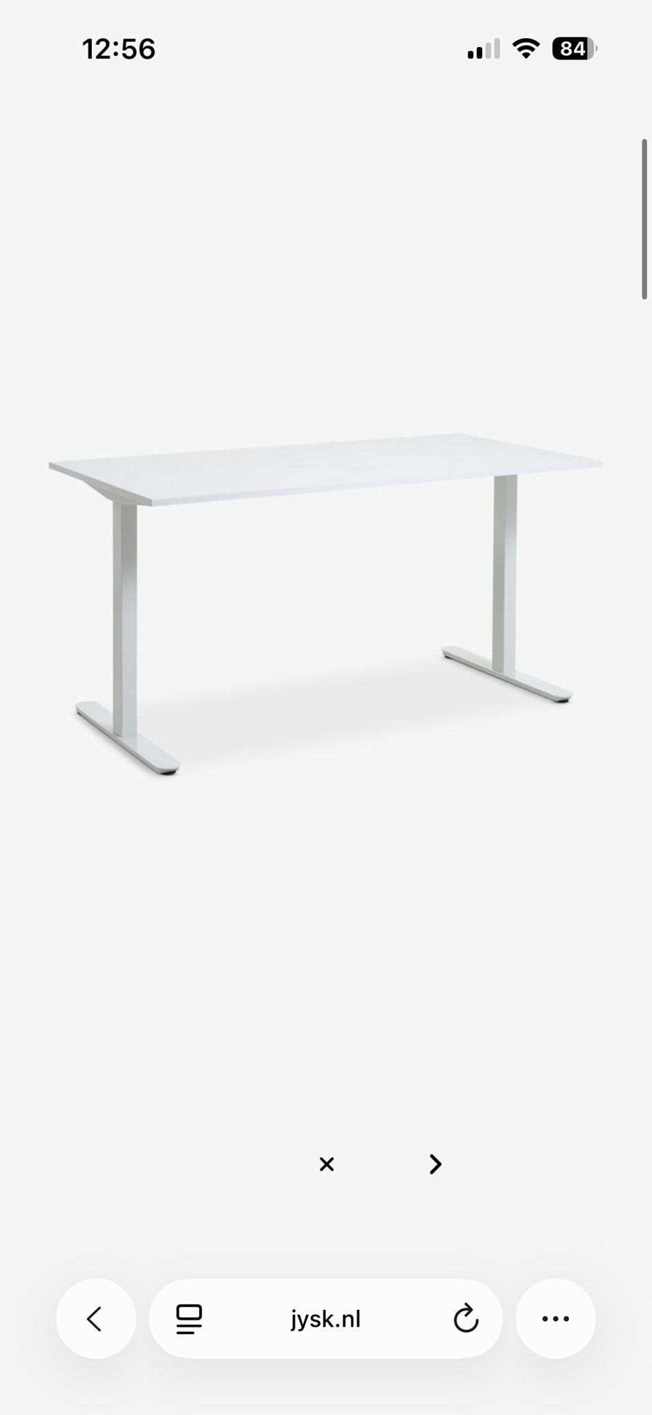 Bureau STAUNING 80x160 wit, Ophalen, Overige typen, Spaanplaat of MDF, Zo goed als nieuw