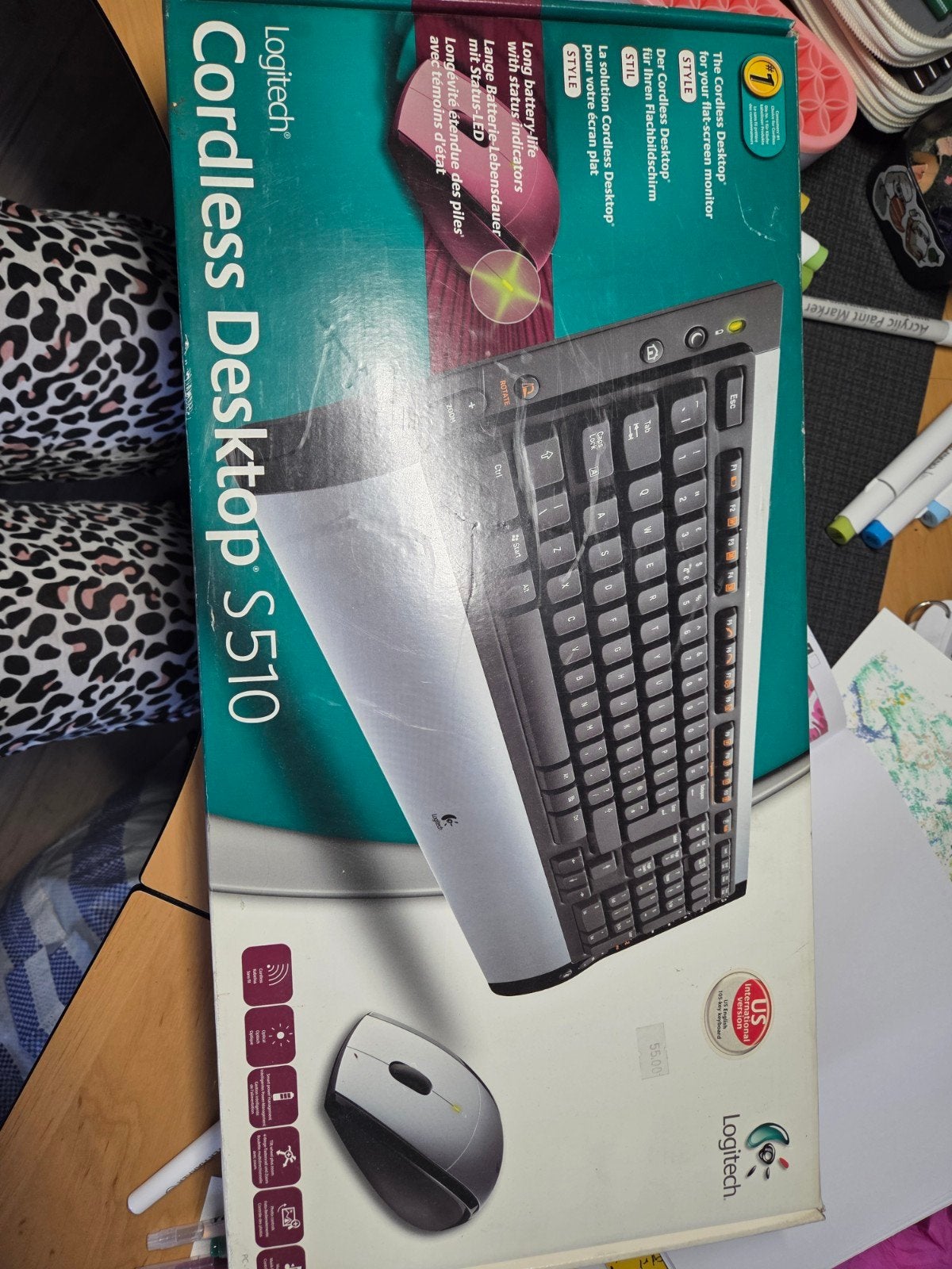 Logitech Cordless Desktop S510 Toetsenbord en Muis Set, Gebruikt, Logitech, Ophalen of Verzenden, Draadloos