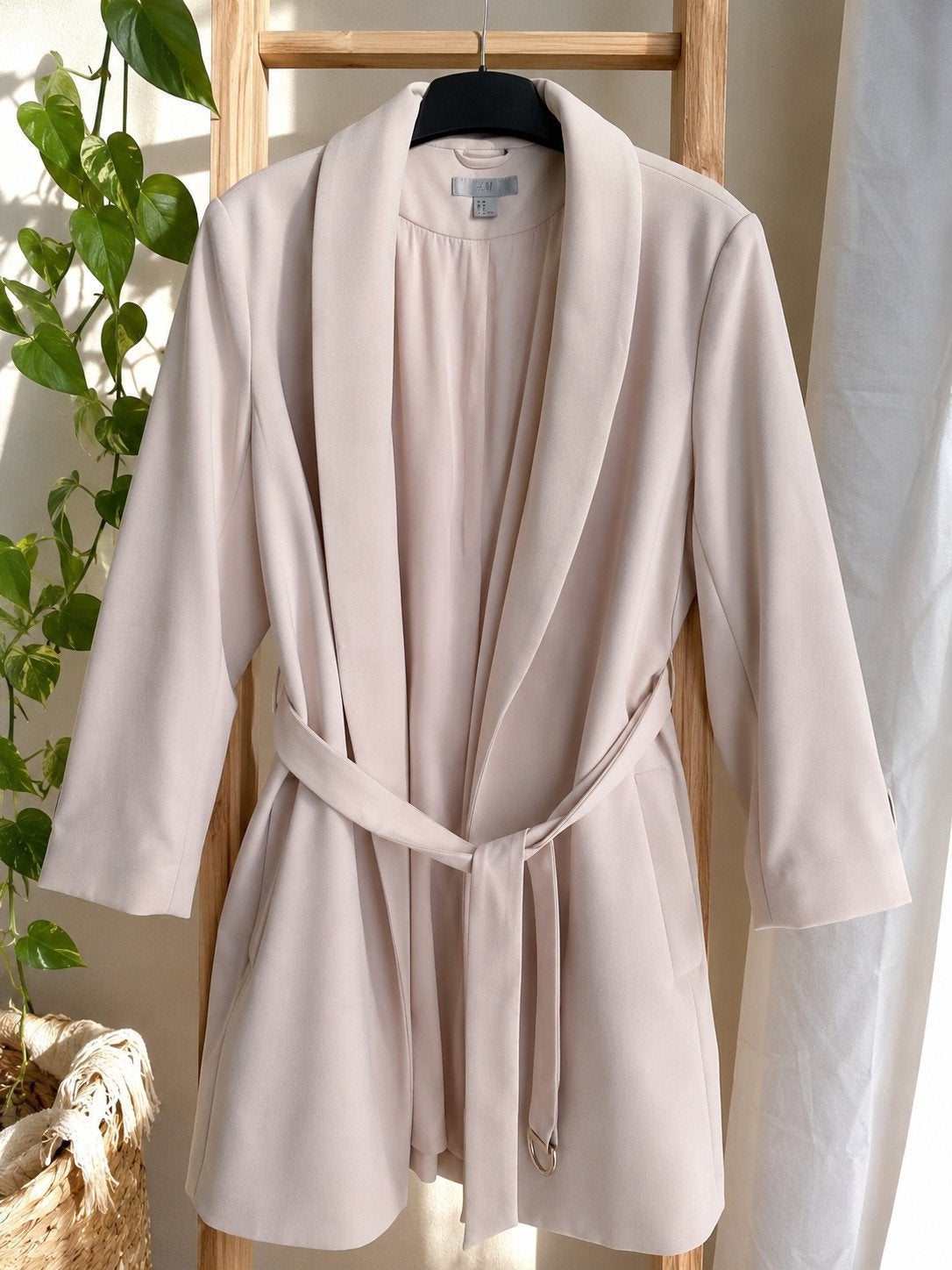Nieuwe H&M Maxi Blazer Jas maat 46, H&M, Beige, Maat 46/48 (XL) of groter, Nieuw