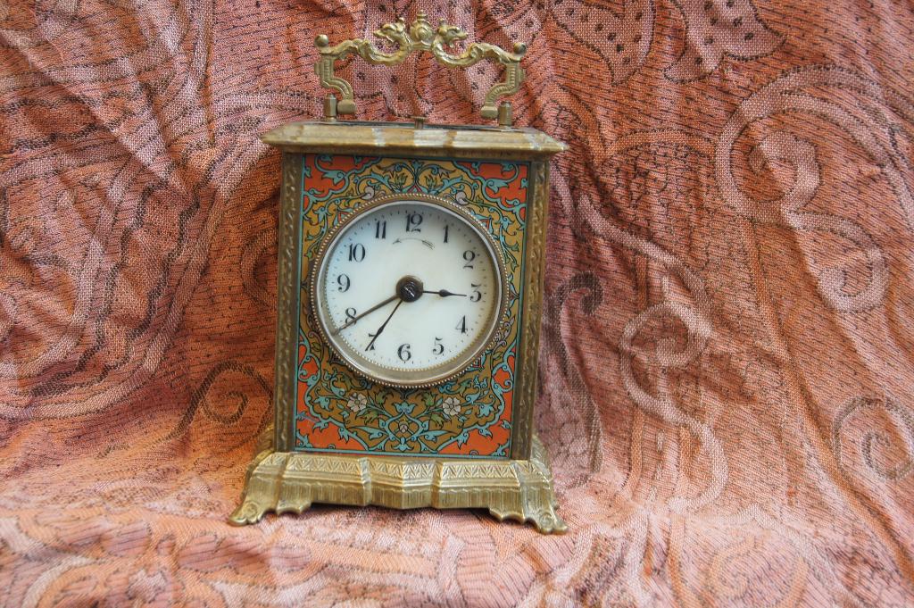 Carriage klok ( Mucha  Art Nouveau Brons, Antiek en Kunst, Antiek | Klokken, Ophalen of Verzenden