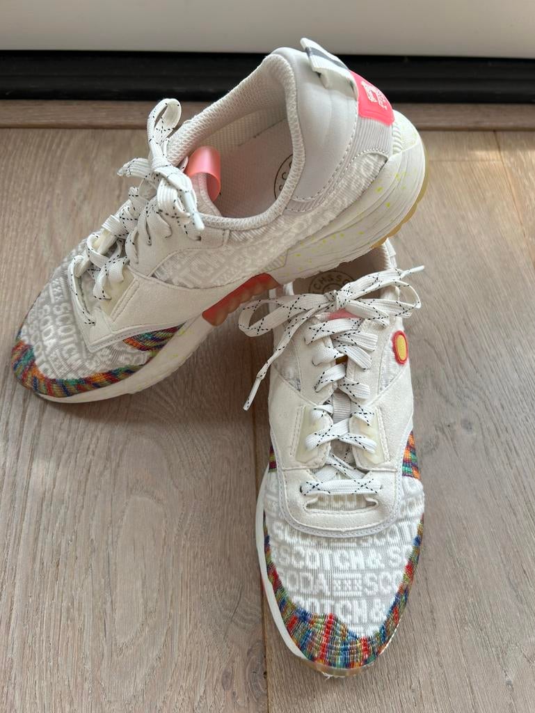 wit/gekleurde katoenen sneakers maat 39 SCOTCH & SODA, Wit, Ophalen of Verzenden, Sneakers of Gympen, Gedragen