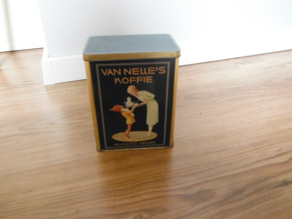 2 vintage koffie blikken: D.E. en Van Nelle's koffie, Verzamelen, Verzenden, Gebruikt, Koffie, Van Nelle