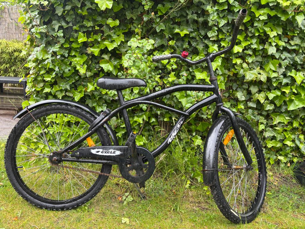 Jongensfiets 7/8 jaar - Zwarte cruiser stijl, Ophalen, Zo goed als nieuw