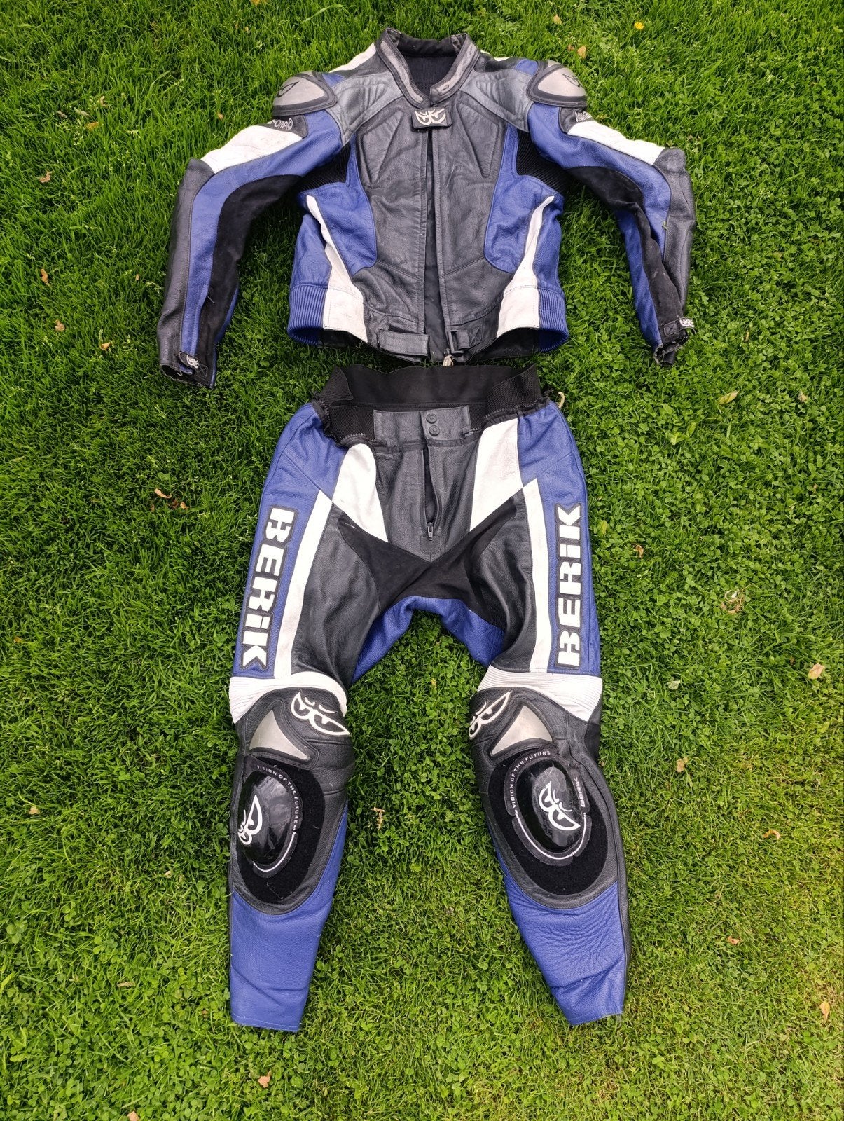 Berik Racing 2-delig leren motorpak maat 54 – blauw/wit/zwar, Motoren, Ophalen of Verzenden, Tweedehands, Combipak