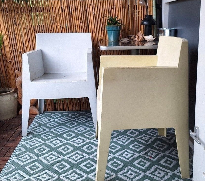 2 Philippe Starck balkon/tuinstoelen, Huis en Inrichting, Stoelen, Ophalen, Kunststof, Gebruikt, Twee