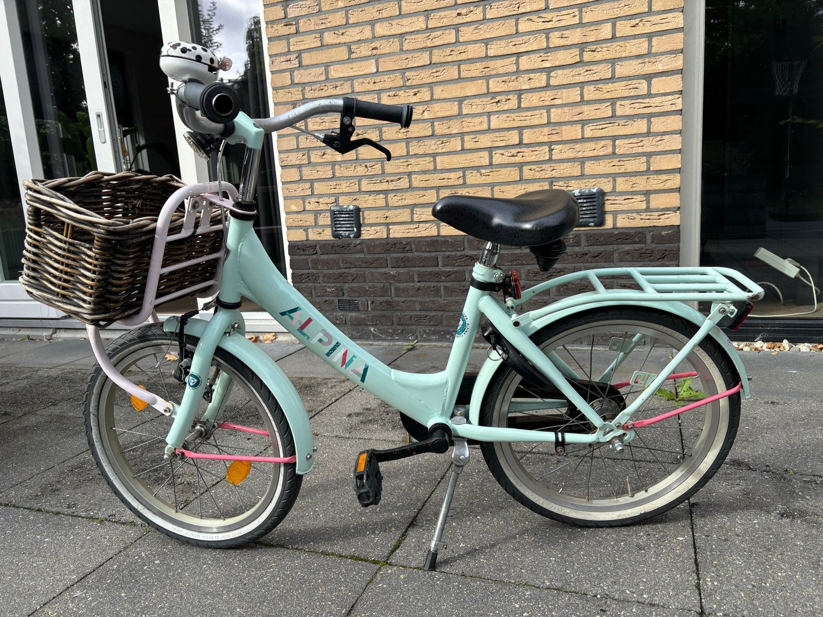 Alpina kinderfiets 18 inch met mandje, Fietsen en Brommers, Ophalen, Gebruikt, Terugtraprem, 16 tot 20 inch