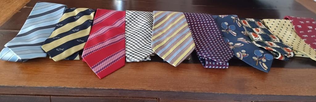 10 Zijden Cravattes van Diverse Merken ook los te koop, Effen, Blauw, Ophalen of Verzenden, Zo goed als nieuw