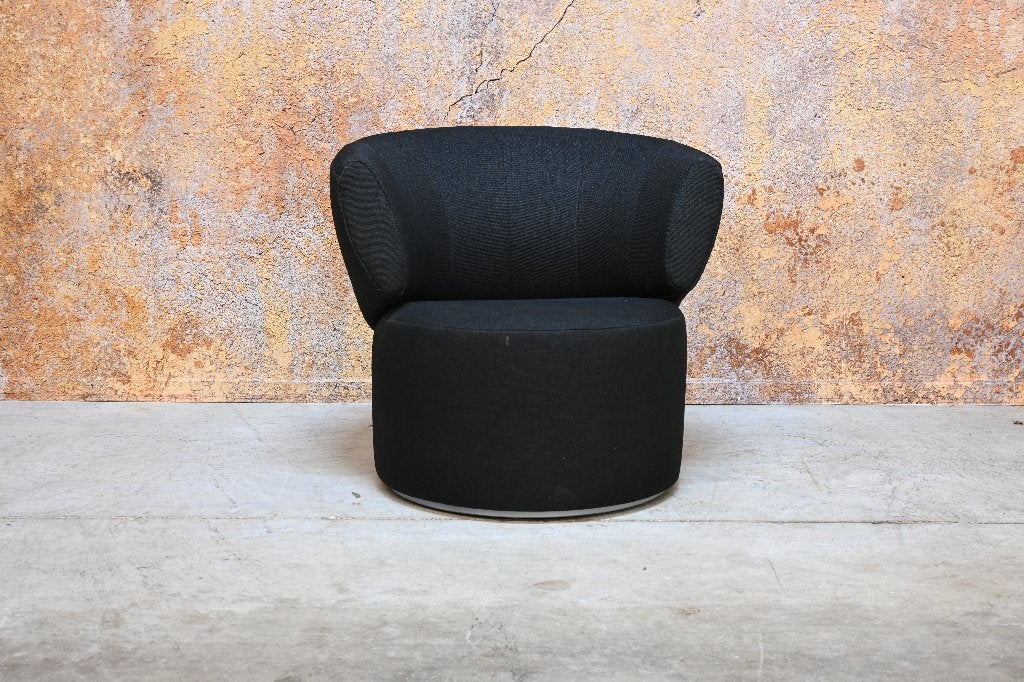Als NIEUW! zwarte stoffen Rolf Benz 684 design draaifauteuil