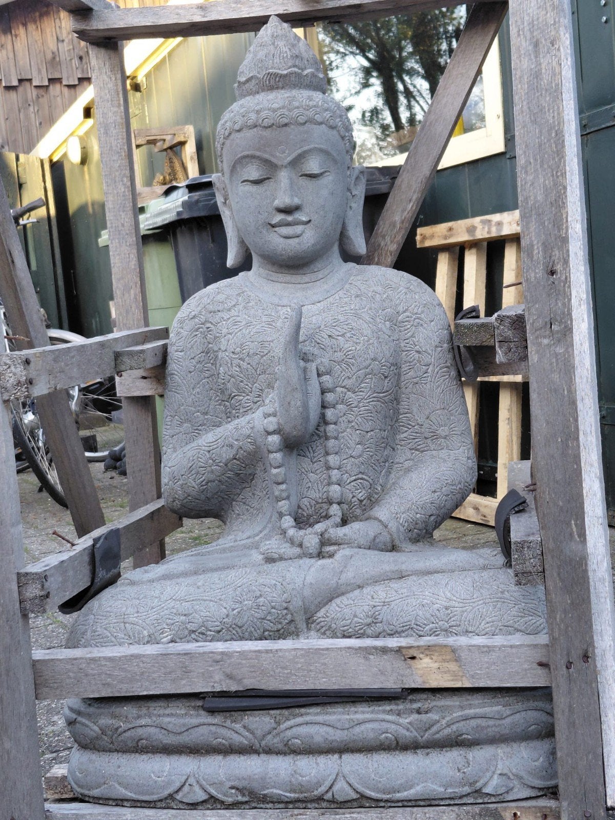 Boeddha lavasteen 105 cm, Tuin en Terras, Tuinbeelden, Ophalen, Www.ibizasfeer.nl, Nieuw, Info@ibizasfeer.nl