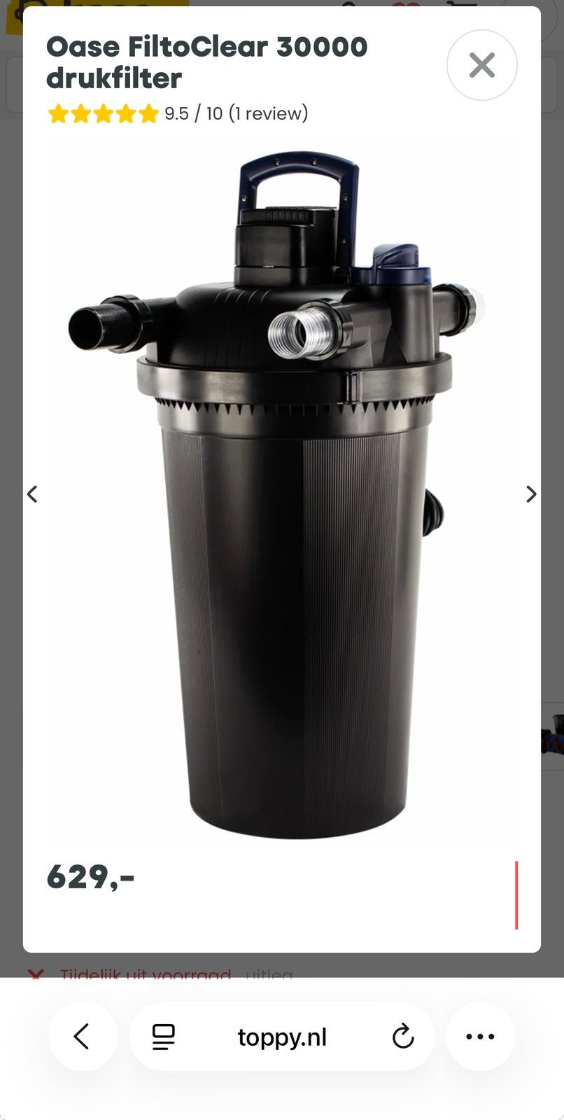 Oase FiltoClear 30000 Vijver Drukfilter met 55 watt uvc, Ophalen, Gebruikt, Vijverfilter