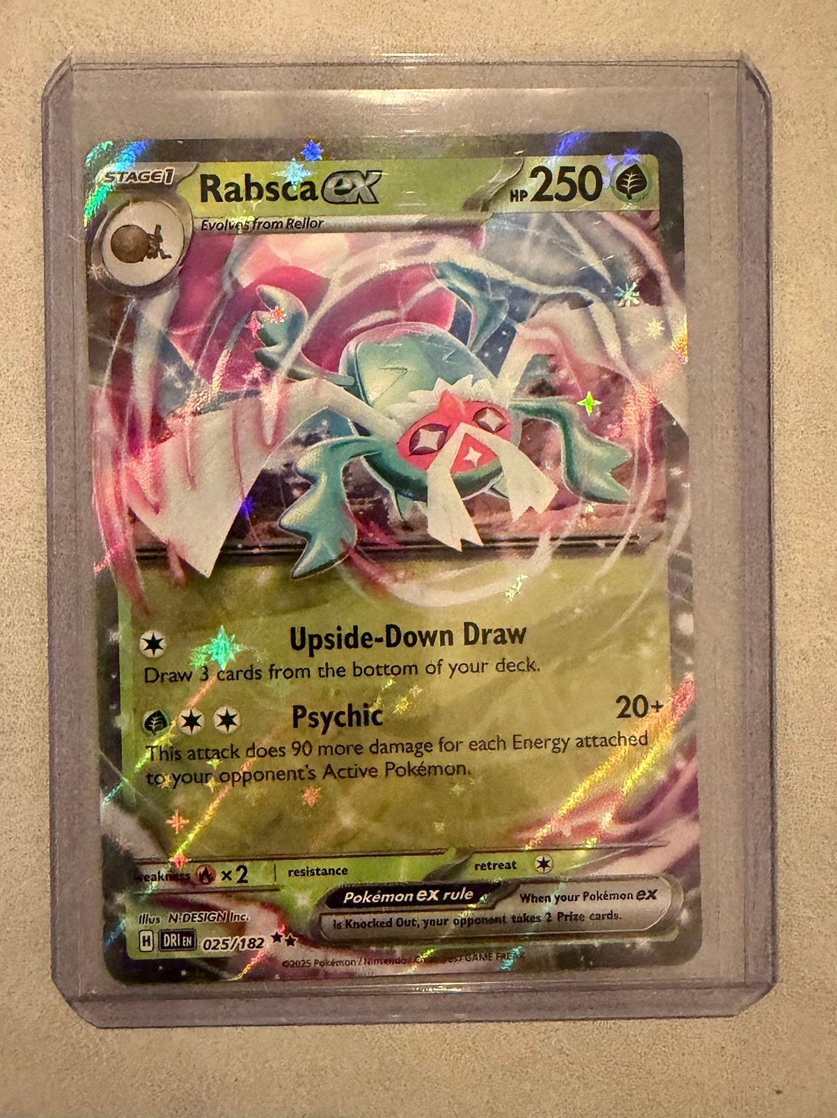 Rabsca EX DRI 025/182 pokemon kaart, Ophalen of Verzenden, Nieuw, Losse kaart, Foil