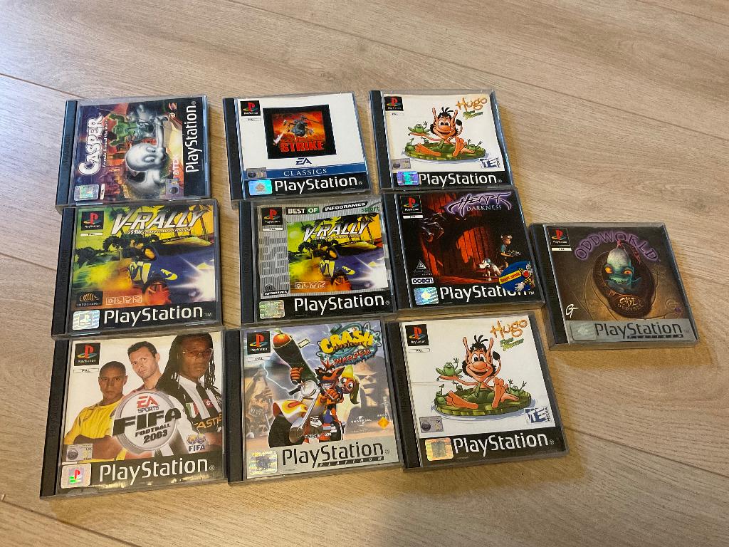 PlayStation 1 games 23x. Waarvan 6 geseald, Ophalen, Overige genres, 1 speler, Zo goed als nieuw