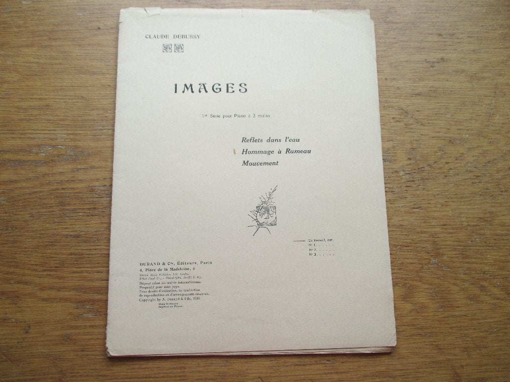 Claude Debussy - Images (1e Serie) bladmuziek voor piano, Gebruikt, Klassiek, Ophalen of Verzenden, Artiest of Componist