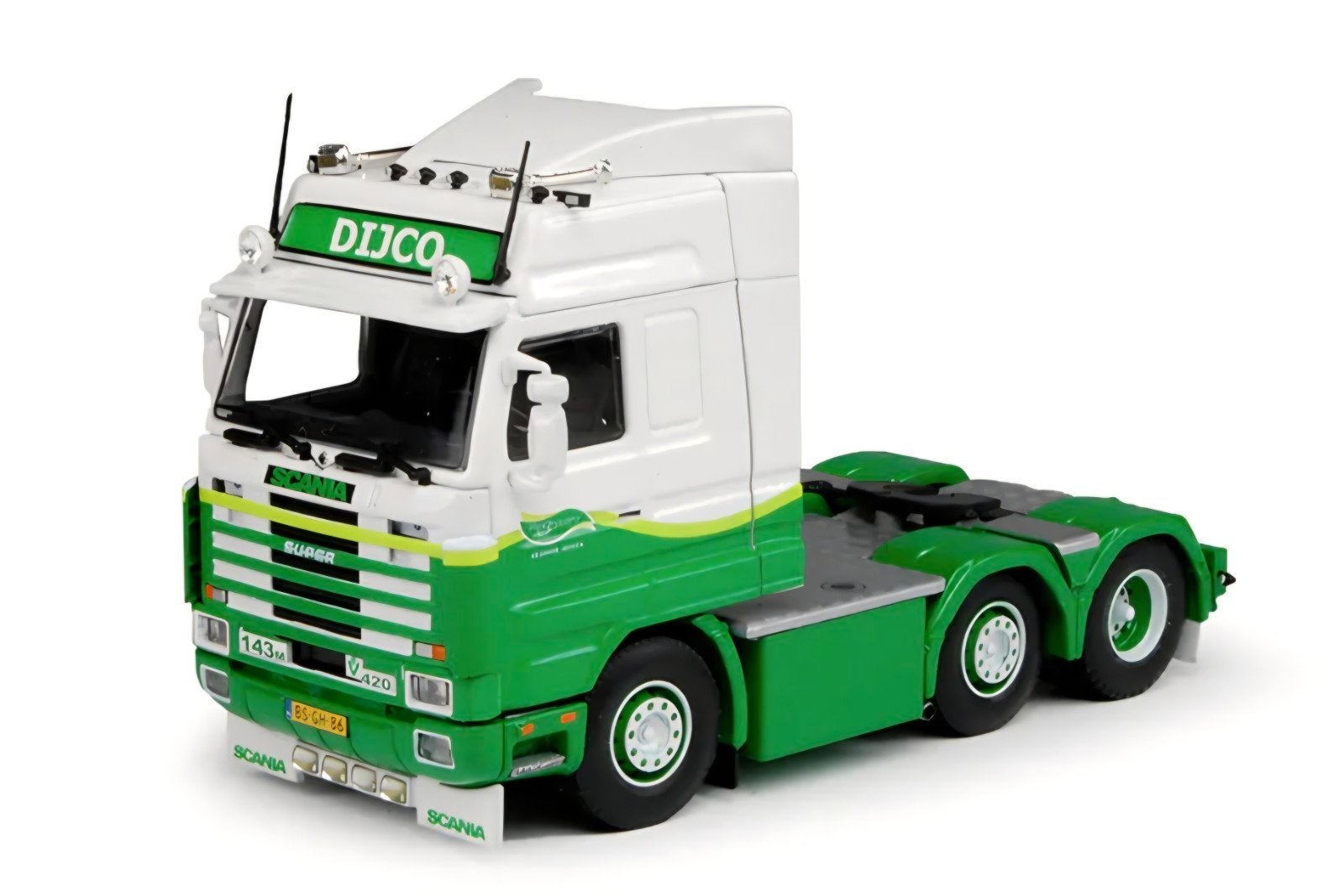 Tekno Scania 143M Streamline Akkertrans, Ophalen of Verzenden, Zo goed als nieuw, Bus of Vrachtwagen, Tekno