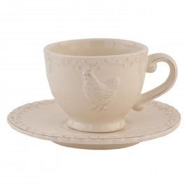 Kop en schotels Kippenservies Van Cleef, Overige materialen, Overige merken, Nieuw, Ophalen of Verzenden